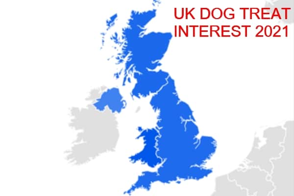 UK Dog treat interest 2021