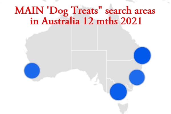 australia Metro areas dog treat search 2021