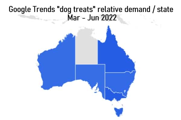 google trends dog treats mar-jun 2022